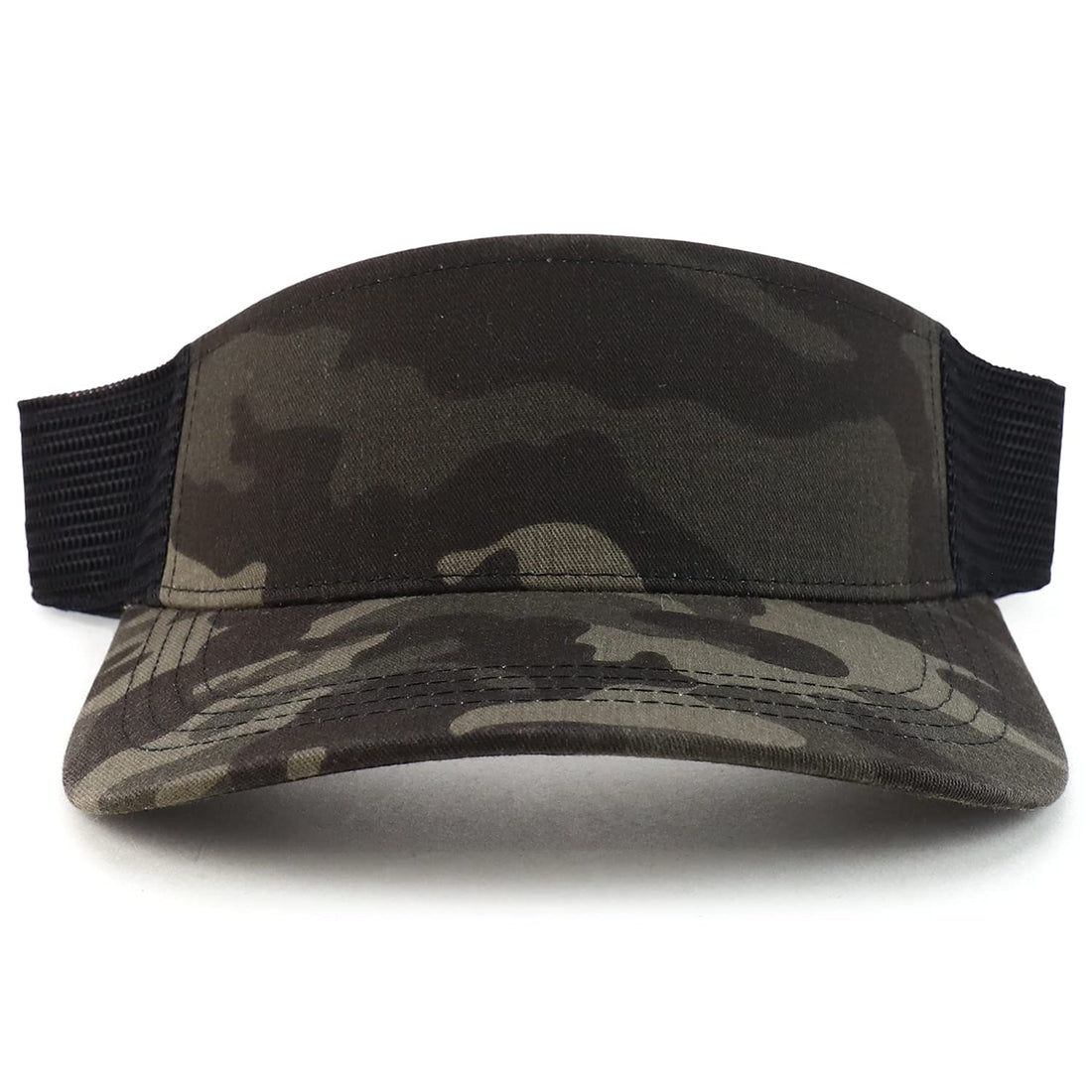 Trendy Apparel Shop Plain 2 Tone Mesh Back Visor with Adjustable Snap Closure