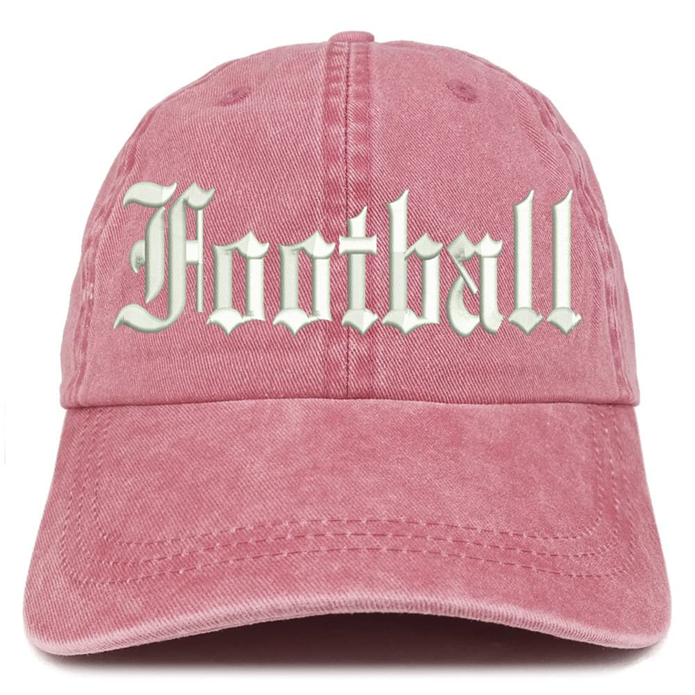 Trendy Apparel Shop Old English Football Washed Pigment Dyed Baseball Cap