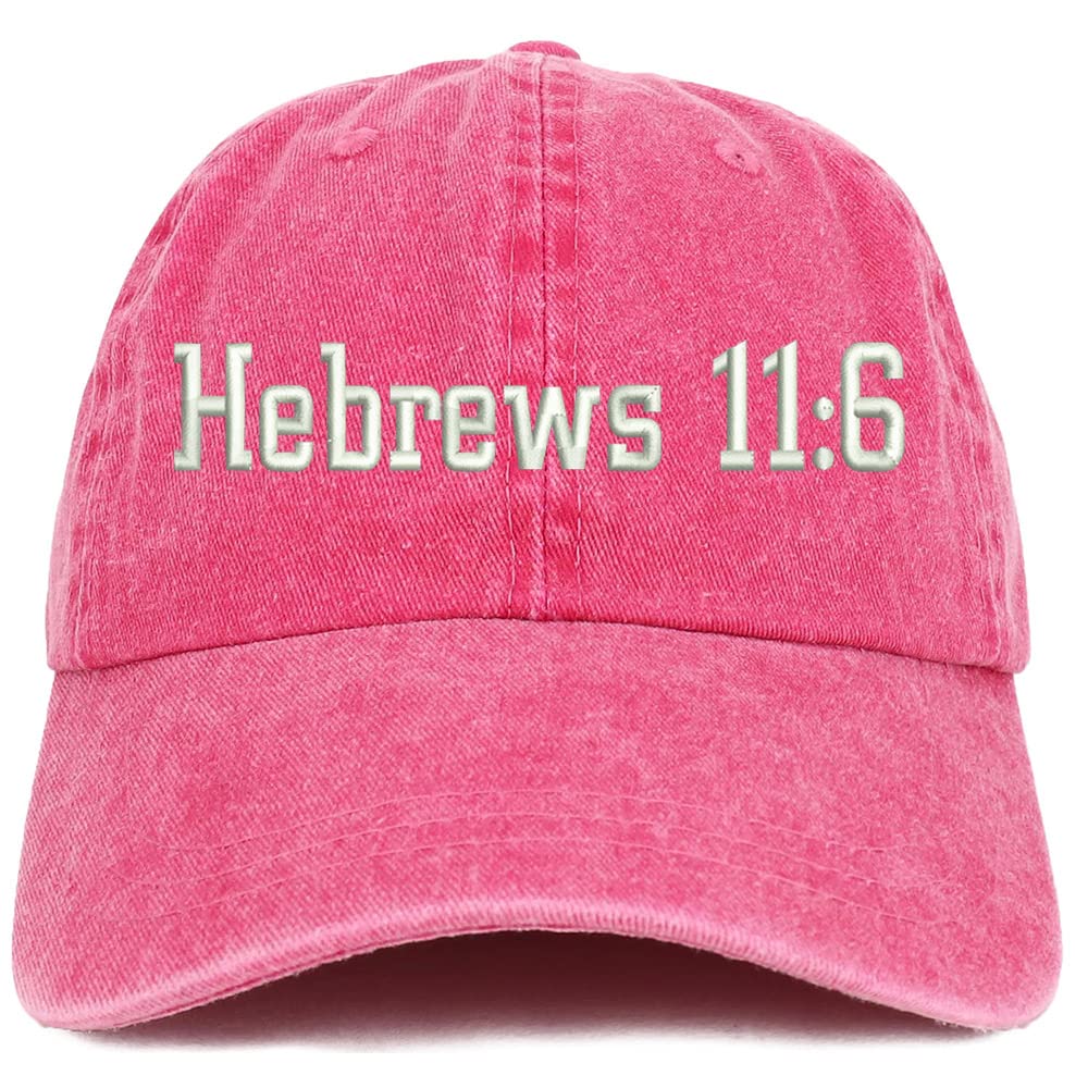 Trendy Apparel Shop Hebrew 11:6 Washed Pigment Dyed Baseball Cap