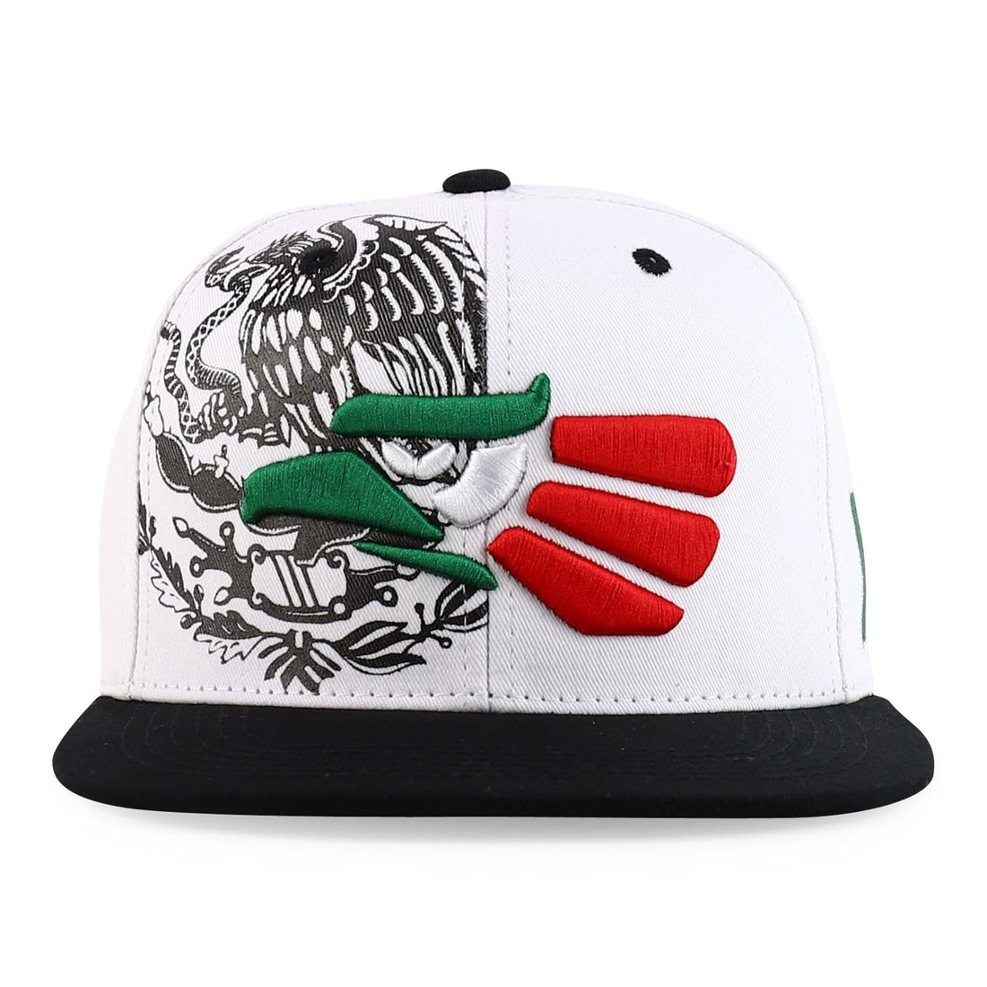 Hecho En Mexico Eagle 3D Embroidered Flat Bill Snapback Cap