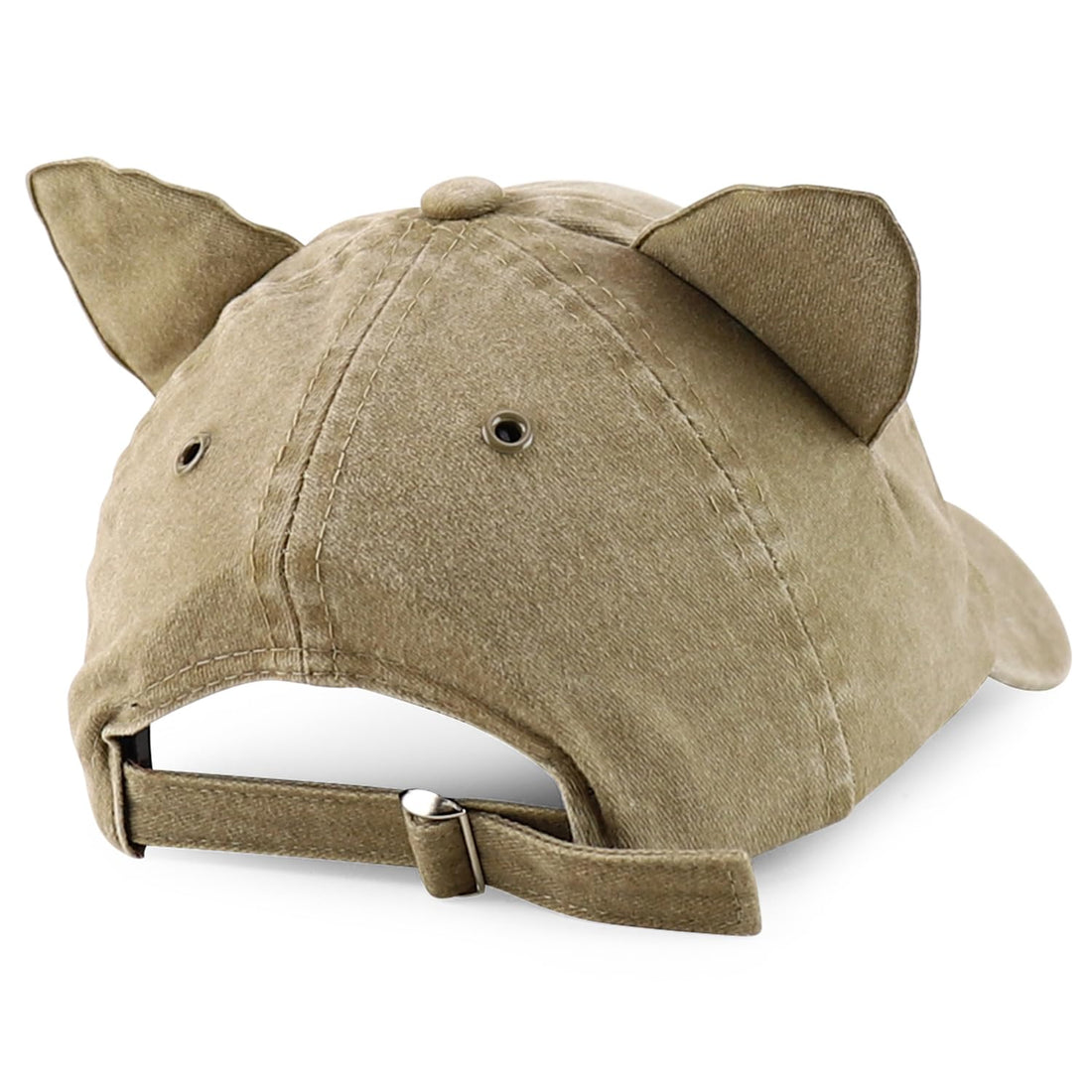 Trendy Apparel Shop Washed Cotton Cat Ear Baseball Cap with Sunglasses Holder