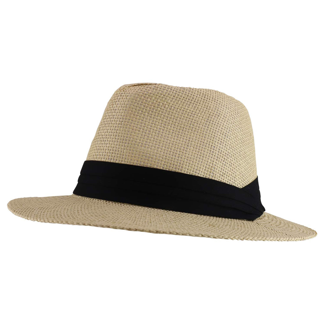 Trendy Apparel Shop Men's Paper Woven Flat Brim Summer Fedora Hat