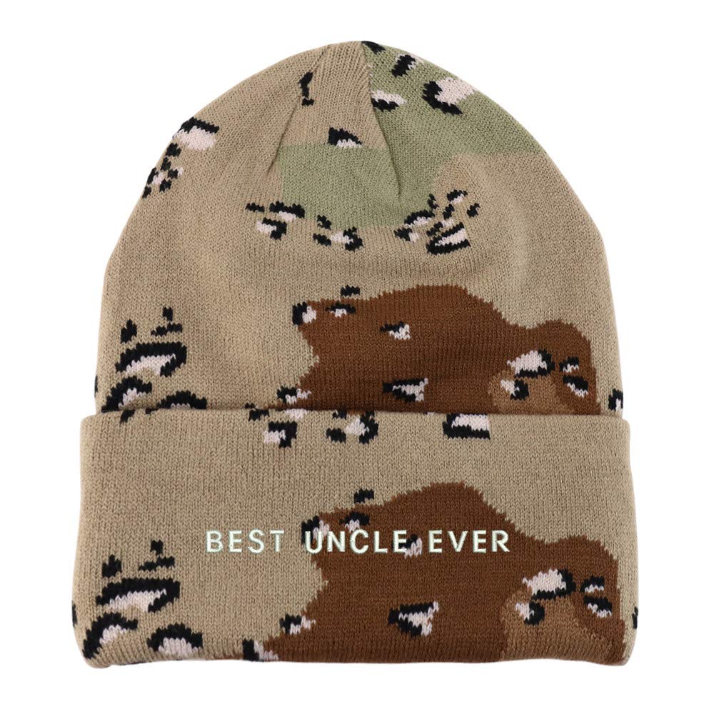 Trendy Apparel Shop Best Uncle Ever Embroidered Made in USA Camo Beanie