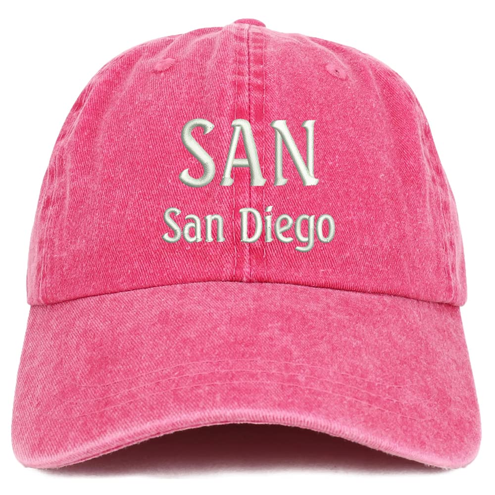 Trendy Apparel Shop SAN San Diego Embroidered Pigment Dyed Washed Baseball Cap
