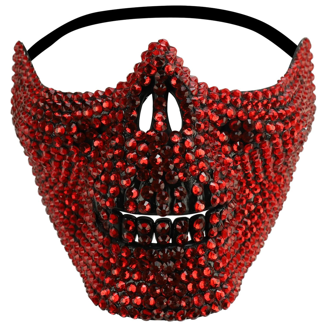 Trendy Apparel Shop Bling Rhinestone Skull Half Mask Costume Accessory