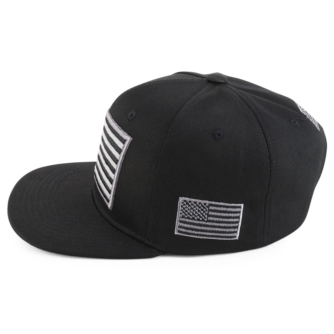 Trendy Apparel Shop Oversized USA Flag Embroidered Structured Flatbill Snapback Cap