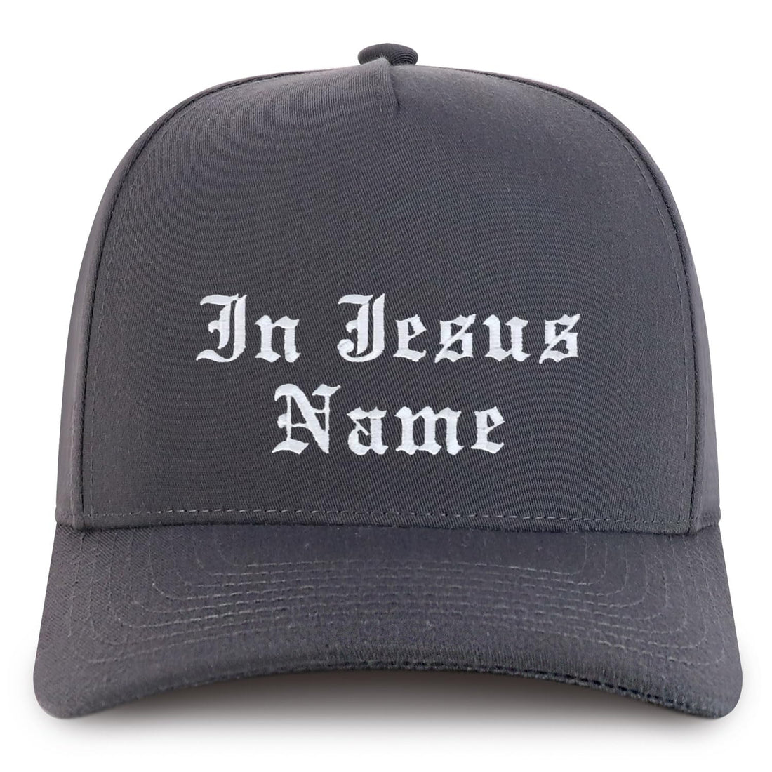 Trendy Apparel Shop in Jesus Name Embroidered 5 Panel Structured Baseball Cap
