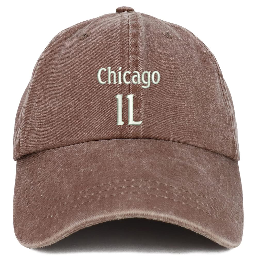 Trendy Apparel Shop Chicago IL Embroidered Pigment Dyed Washed Baseball Cap