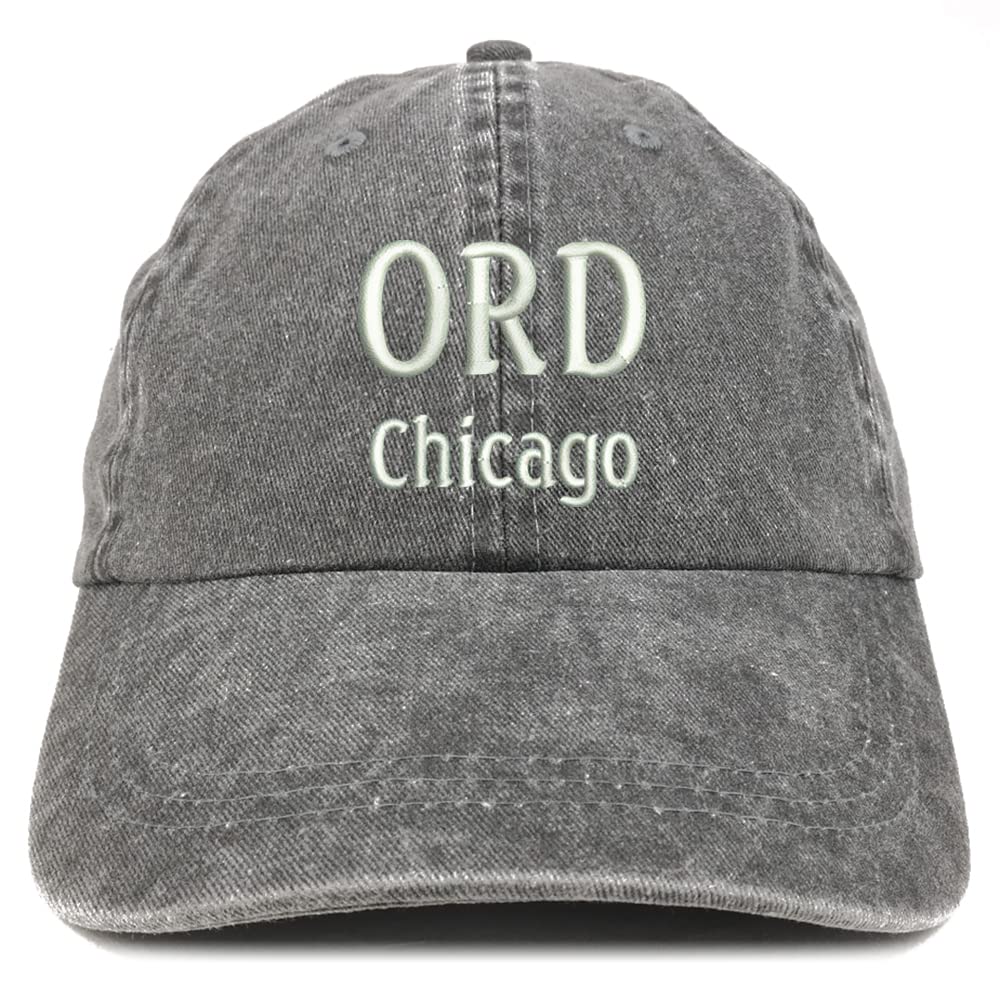 Trendy Apparel Shop ORD Chicago Embroidered Pigment Dyed Washed Baseball Cap