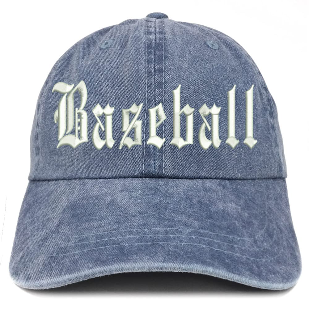 Trendy Apparel Shop Old English Baseball Washed Pigment Dyed Baseball Cap