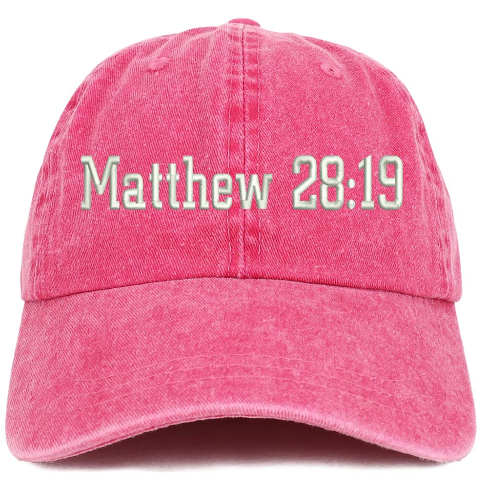 Trendy Apparel Shop Matthew 28:19 Washed Pigment Dyed Baseball Cap
