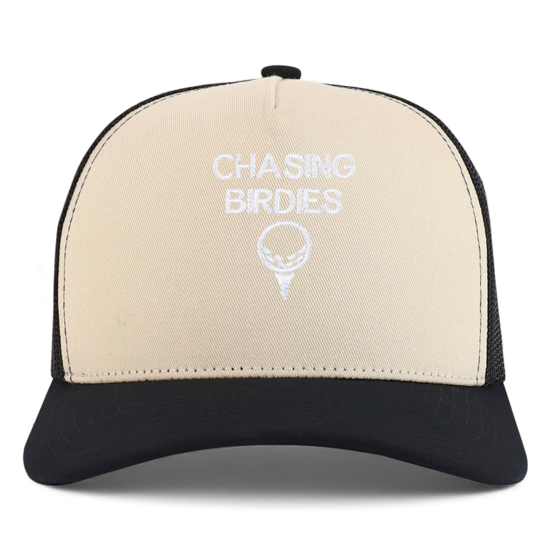 Trendy Apparel Shop Chasing Birdies Embroidered 5 Panel Snapback Trucker Cap