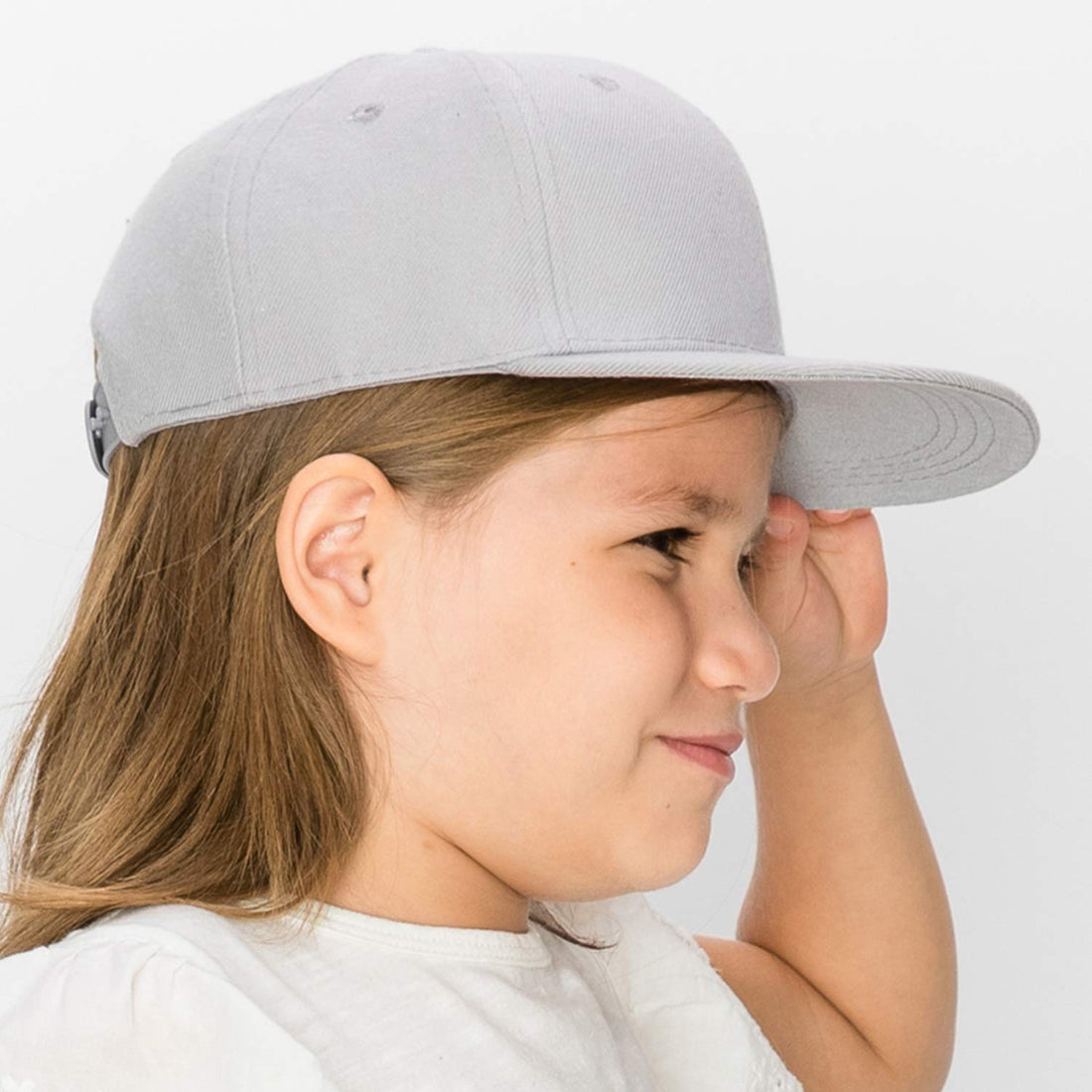 Trendy Apparel Shop Infant to Toddler Kid's Plain Structured Flatbill Snapback Cap