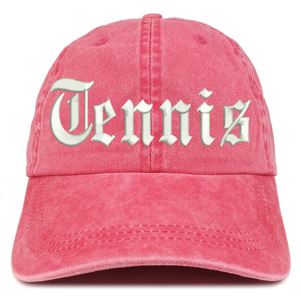 Trendy Apparel Shop Old English Tennis Washed Pigment Dyed Baseball Cap