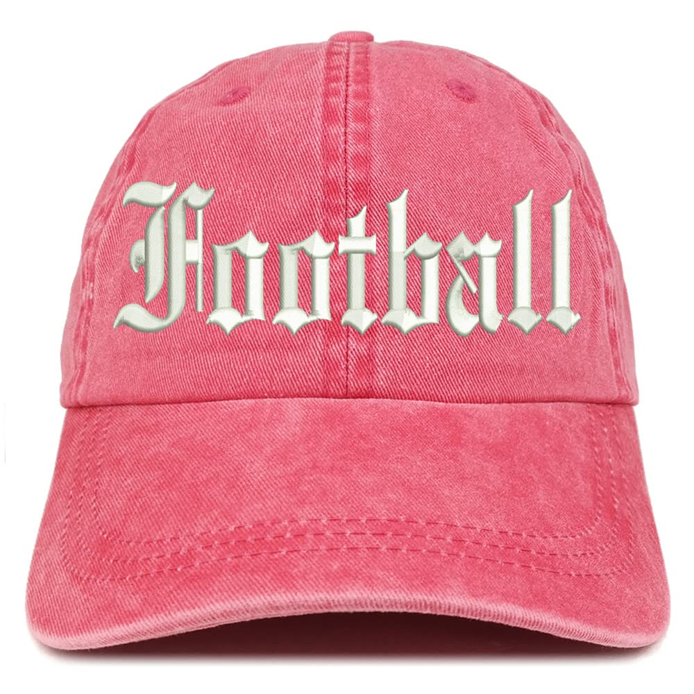 Trendy Apparel Shop Old English Football Washed Pigment Dyed Baseball Cap