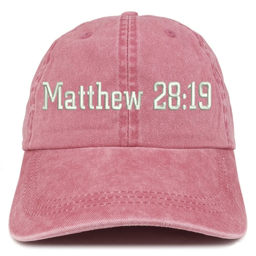 Trendy Apparel Shop Matthew 28:19 Washed Pigment Dyed Baseball Cap