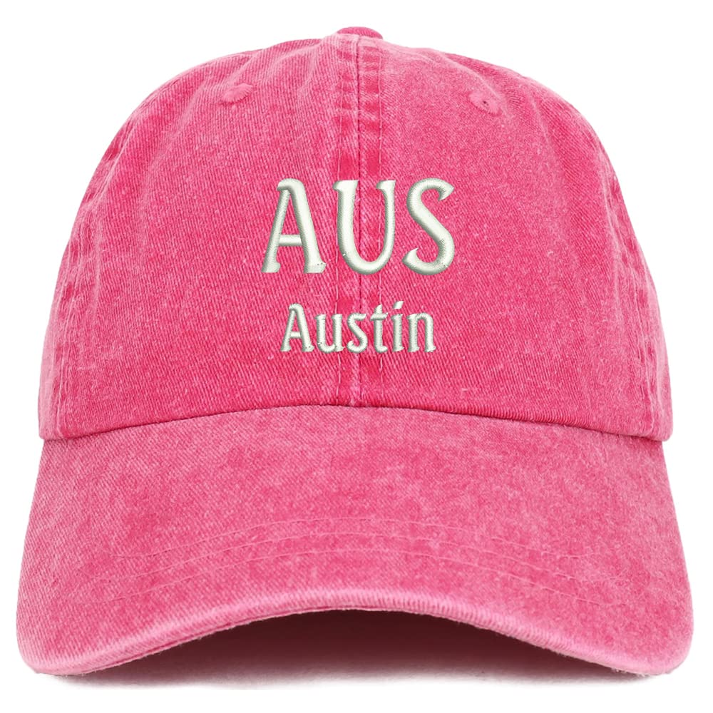 Trendy Apparel Shop AUS Austin Embroidered Pigment Dyed Washed Baseball Cap
