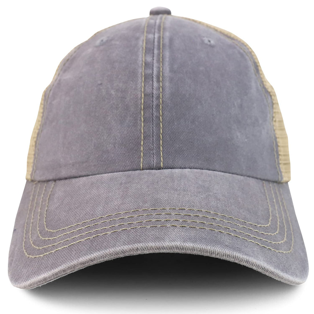 Trendy Apparel Shop Pigment Dyed Front Mesh Back Unstructured Trucker Ball Cap