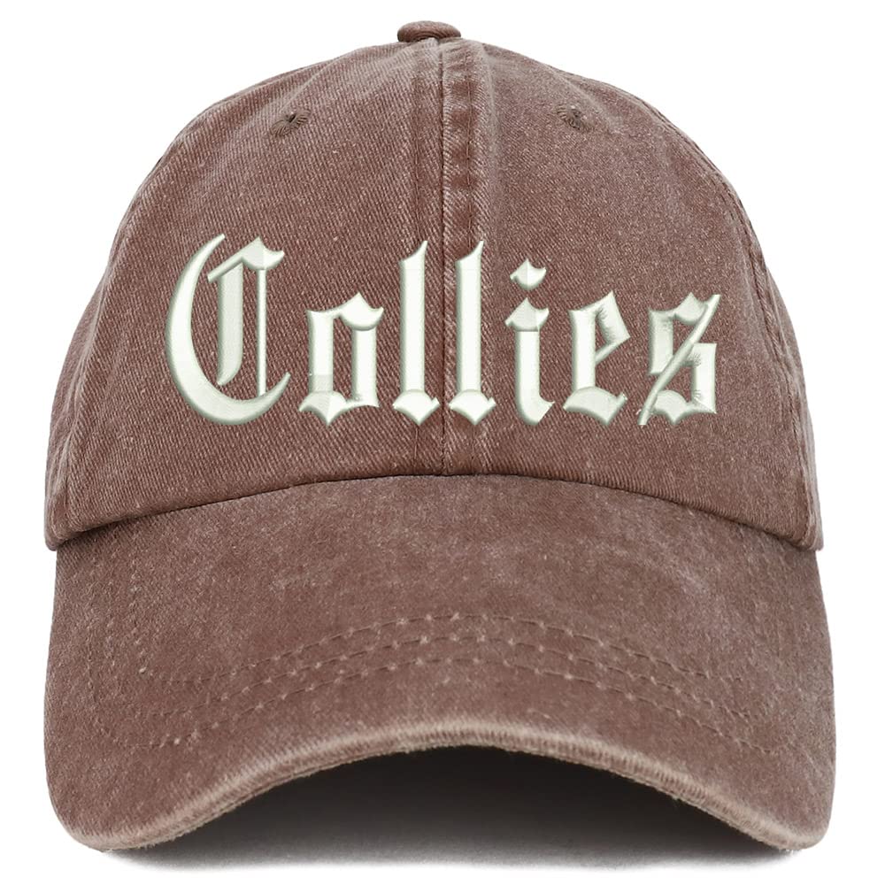Trendy Apparel Shop Old English Collies Washed Pigment Dyed Baseball Cap