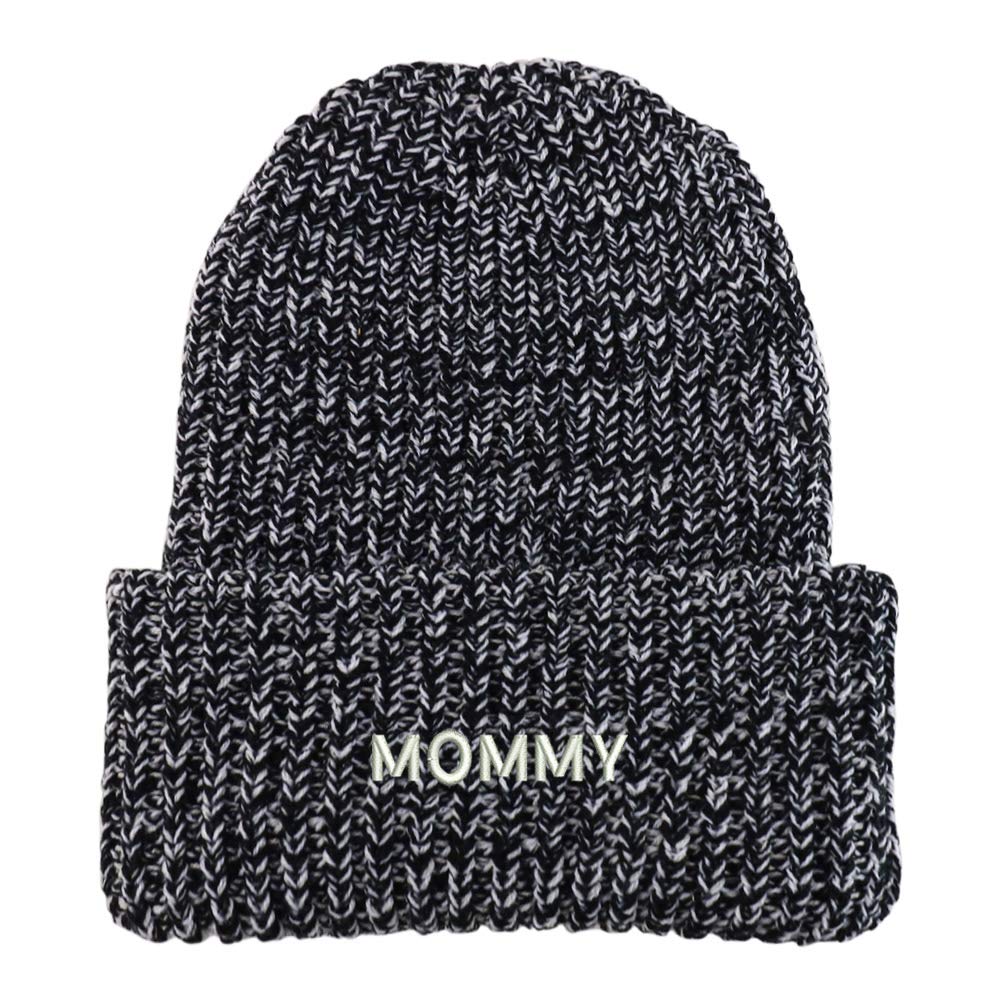 Trendy Apparel Shop Mommy Embroidered Long Cuffed Thick Ribbed Knit Beanie