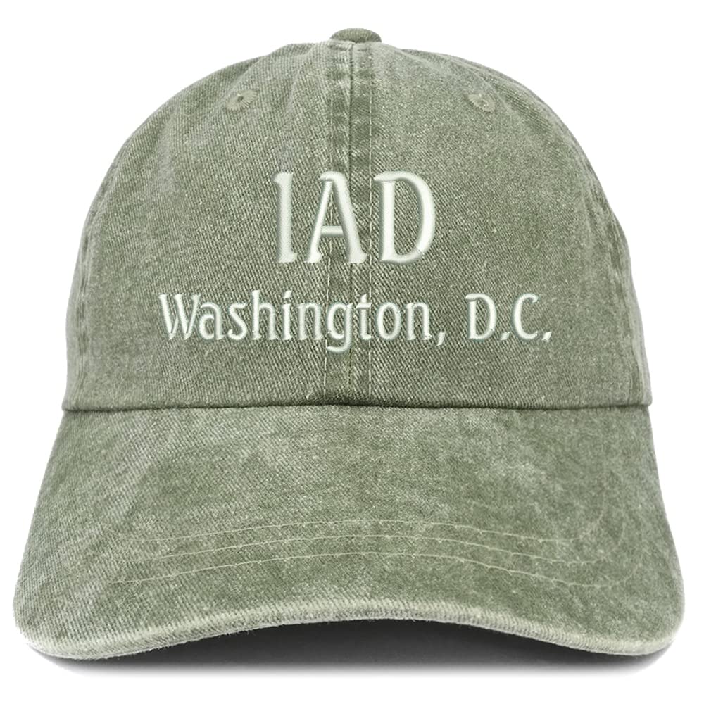 Trendy Apparel Shop IAD Washington DC Embroidered Pigment Dyed Washed Baseball Cap