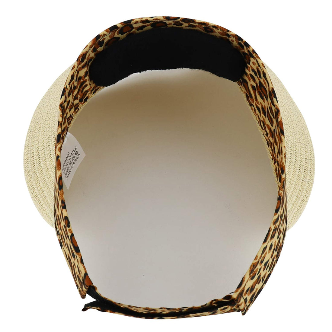 Trendy Apparel Shop Leopard Print Headband Paper Braid Adjustable Sun Visor Hat