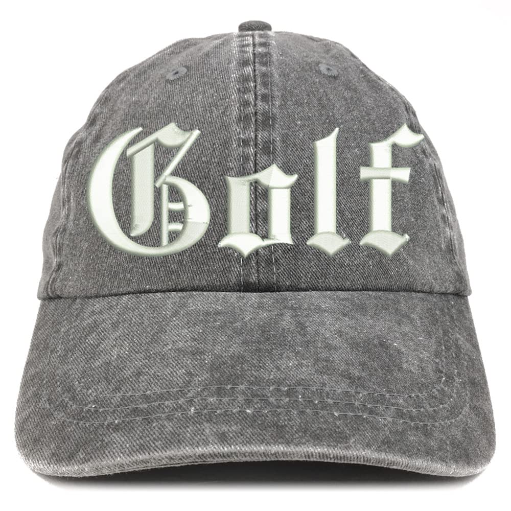 Trendy Apparel Shop Old English Golf Washed Pigment Dyed Baseball Cap