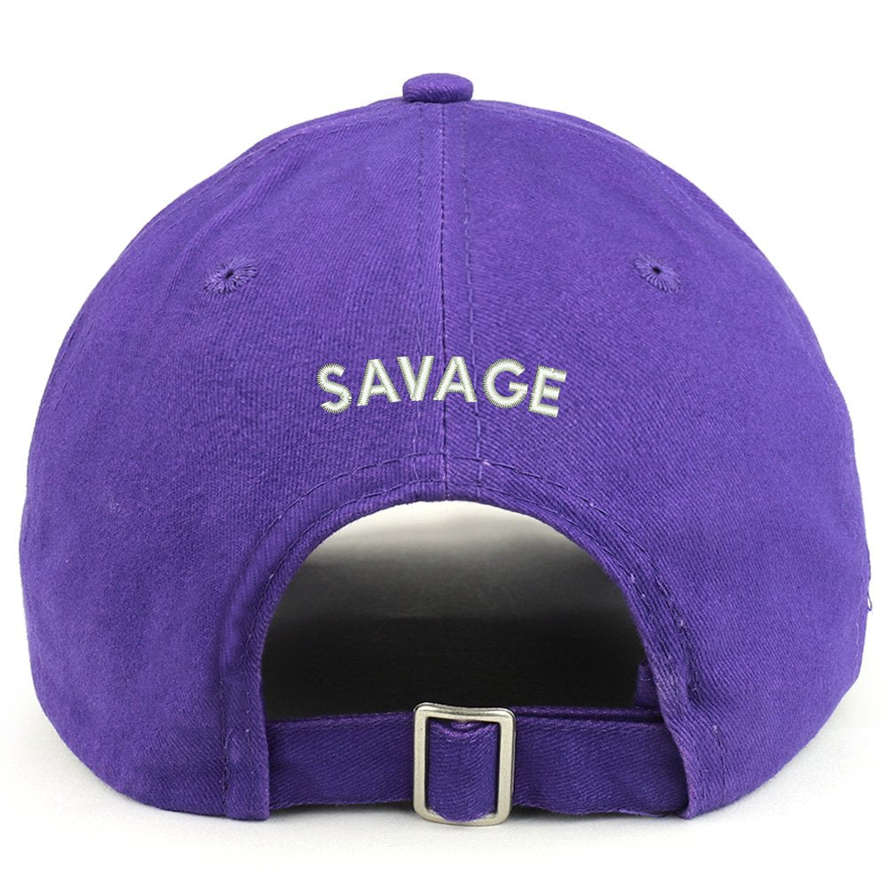 Trendy Apparel Shop Savage (Back) Embroidered 100% Cotton Dad Hat
