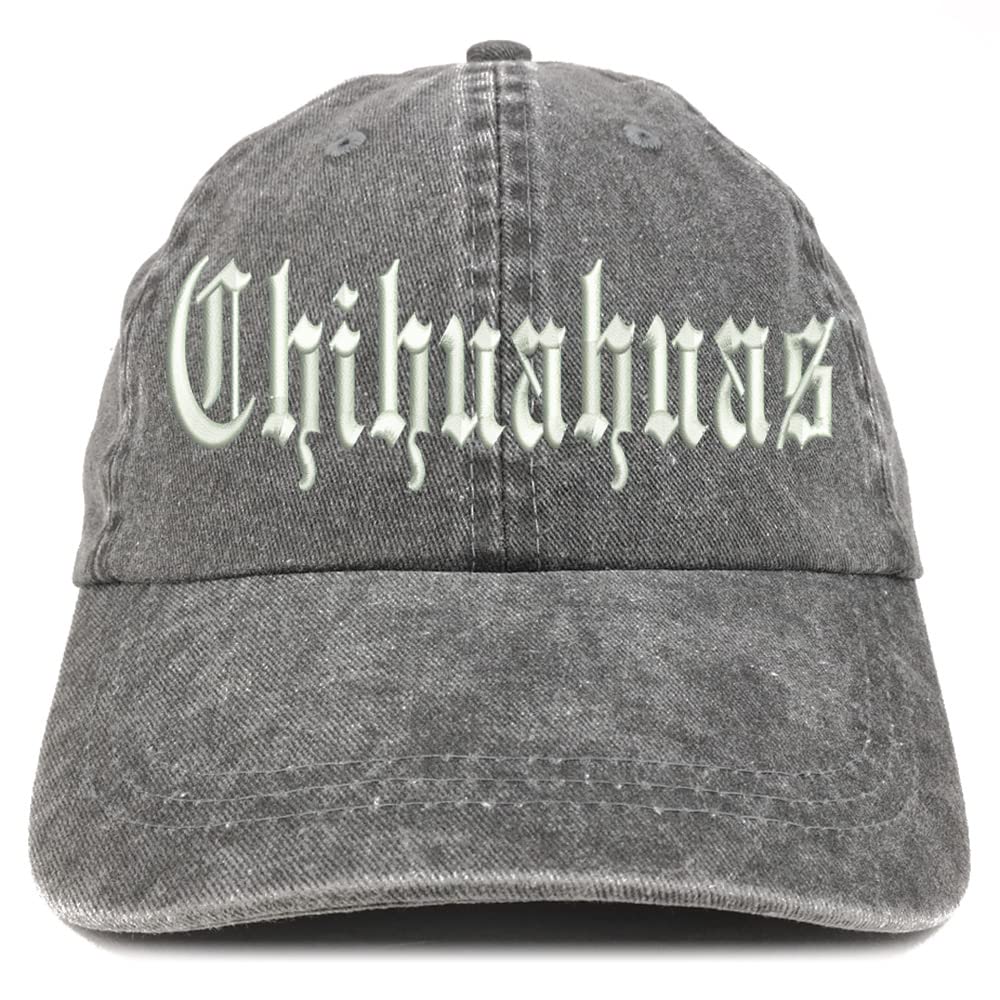 Trendy Apparel Shop Old English Chihuahuas Washed Pigment Dyed Baseball Cap
