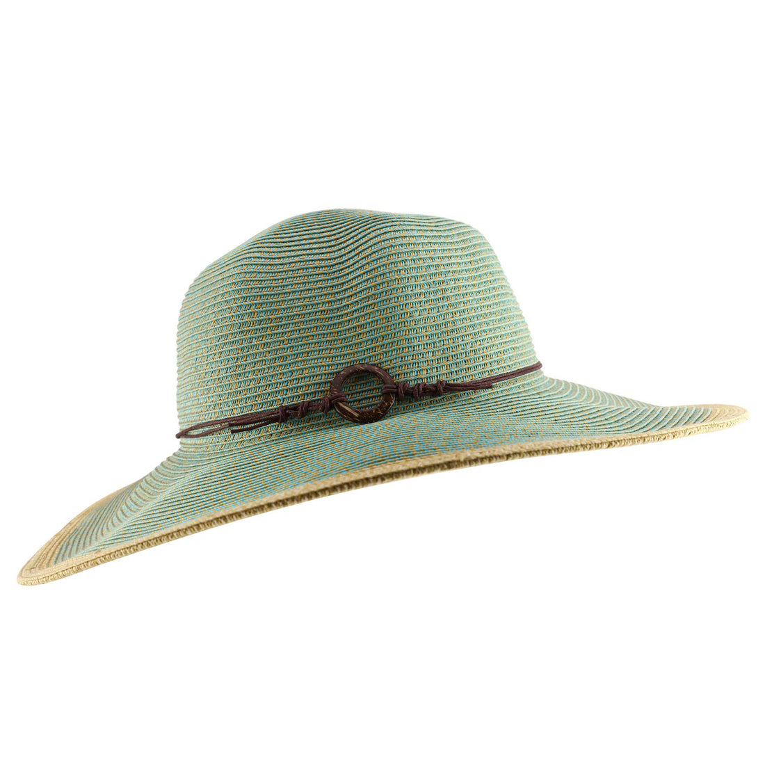 Trendy Apparel Shop Women's UPF 50+ Paper Braid Tweed Flat Brim Sun Hat