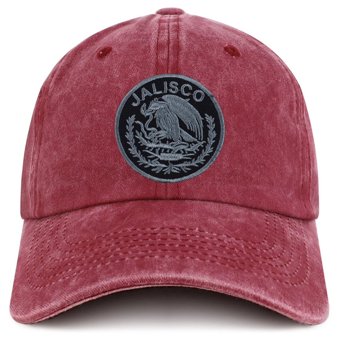 Trendy Apparel Shop Jalisco Mexico Charcoal Embroidered Patch Pigment Dyed Washed Baseball Cap