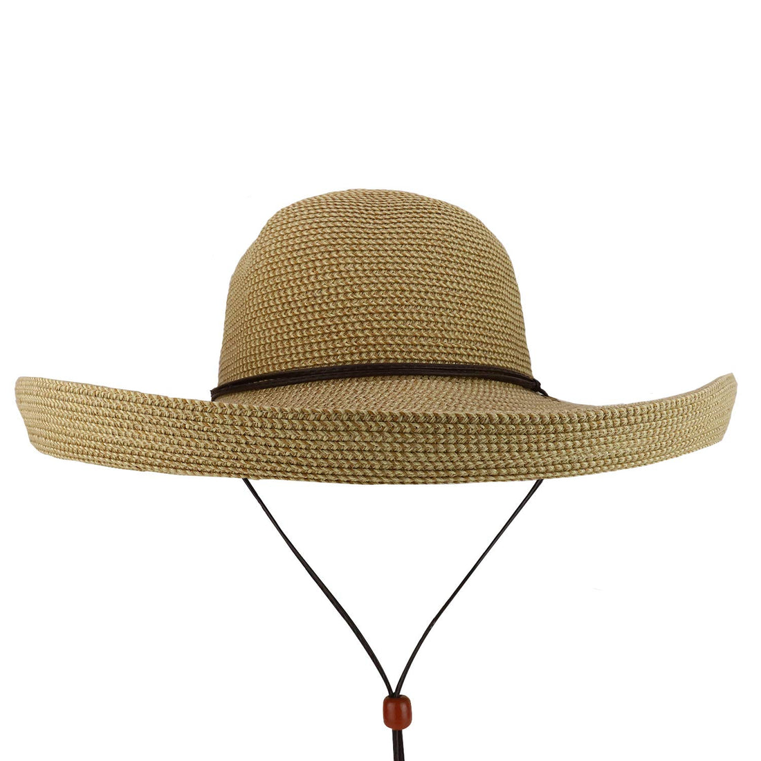 Trendy Apparel Shop UPF 50+ 4 Inch Kettle Brim Paper Braid Sun Hat with Cord