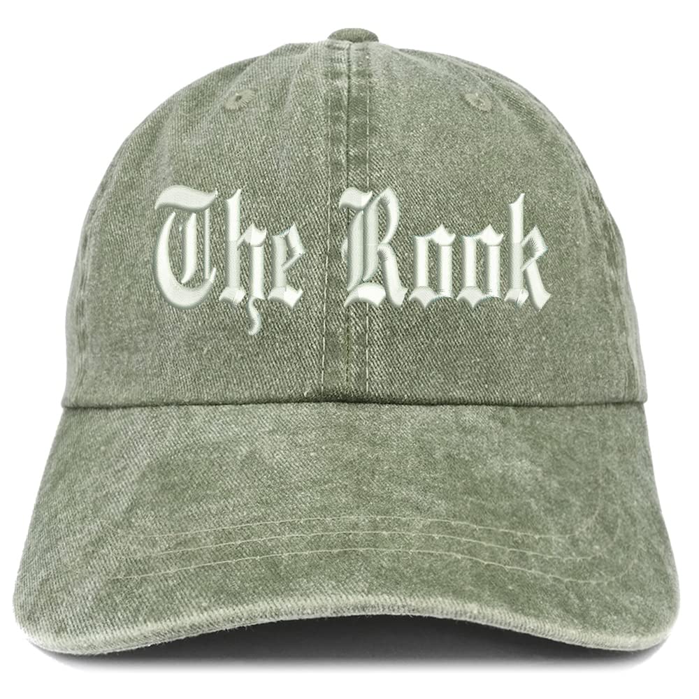 Trendy Apparel Shop The Rook Old English Embroidered Pigment Dyed Washed Baseball Cap