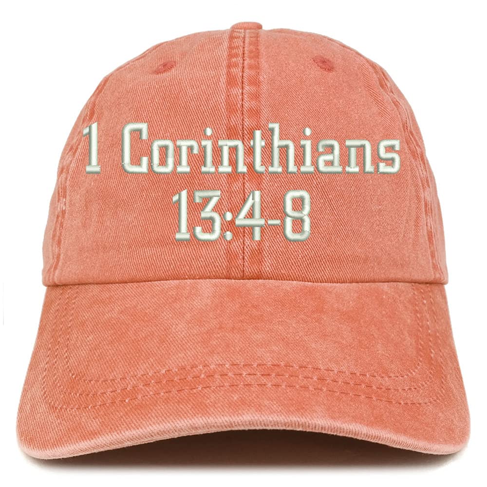 Trendy Apparel Shop 1 Corinthians 13:4-8 Washed Pigment Dyed Baseball Cap
