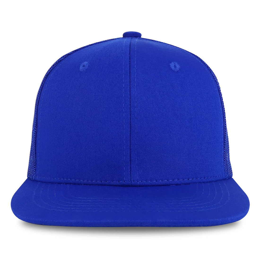 Trendy Apparel Shop Plain Solid Cotton Mesh Flatbill Snapback Cap