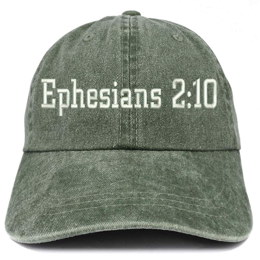 Trendy Apparel Shop Ephesians 2:10 Washed Pigment Dyed Baseball Cap