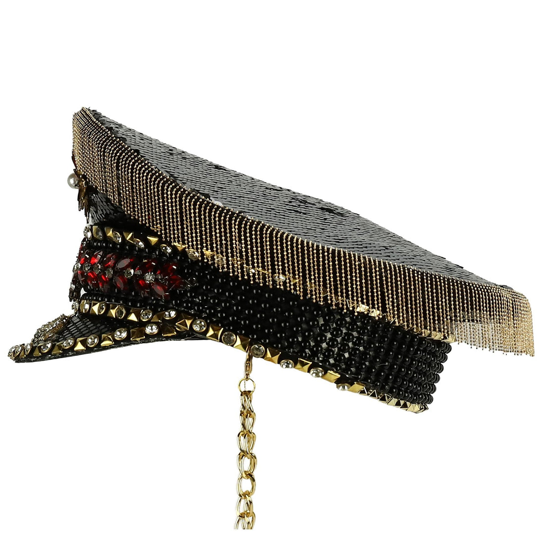 Trendy Apparel Shop Festival Party Sparkly Sequin Rhinestone Captain Hat