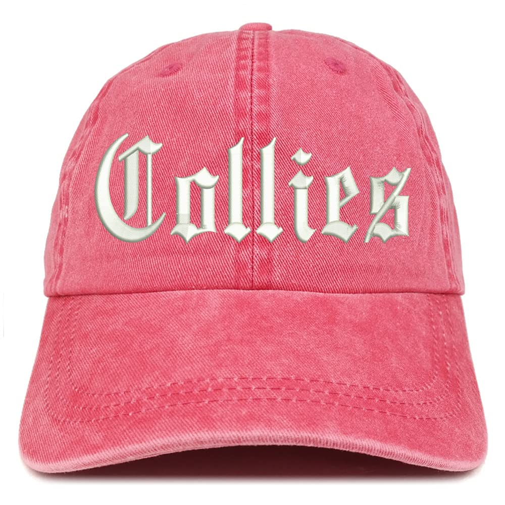 Trendy Apparel Shop Old English Collies Washed Pigment Dyed Baseball Cap