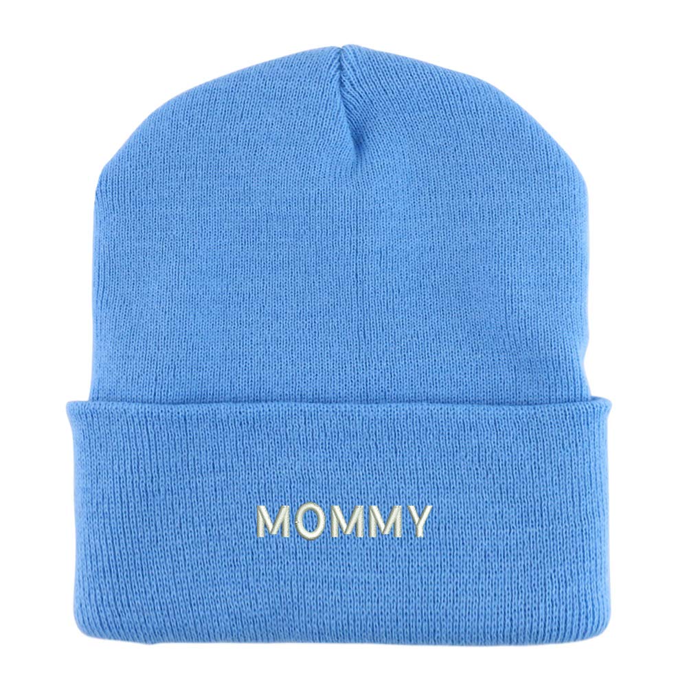 Trendy Apparel Shop Mommy Embroidered Made in USA Cuff Folded Acylic Knit Winter Beanie Hat