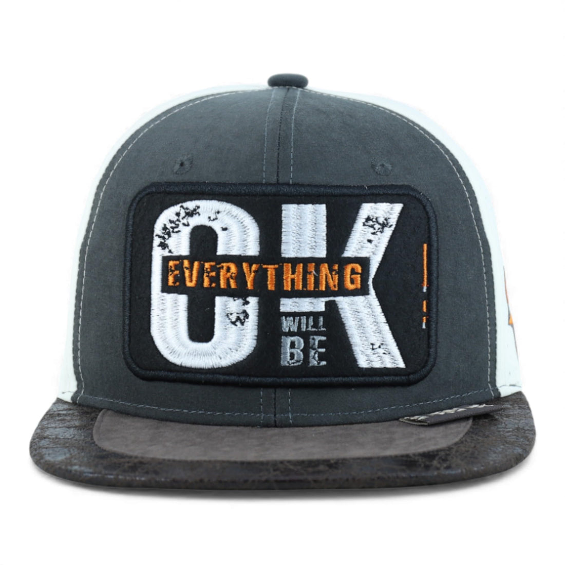 Trendy Apparel Shop Everything Will Be Ok Embroidered Suded Mesh Back Cap