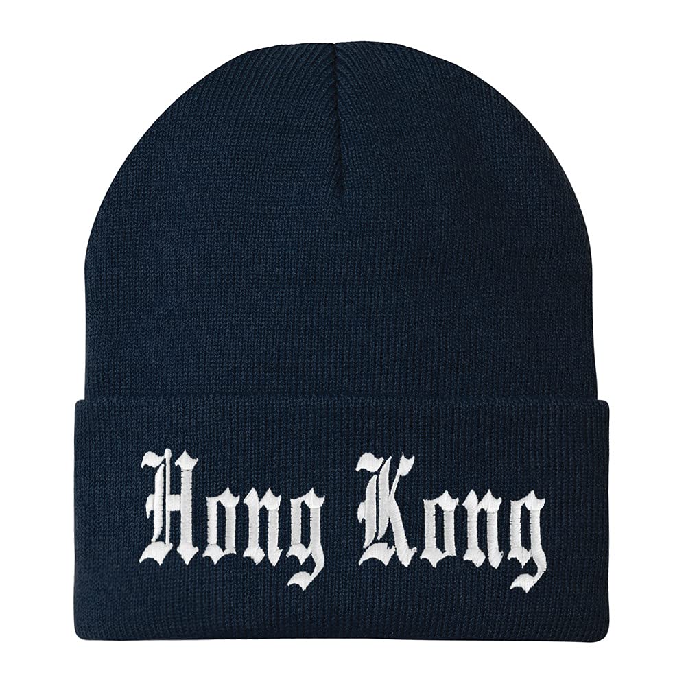 Trendy Apparel Shop Hong Kong Old English Embroidered Long Cuff Beanie