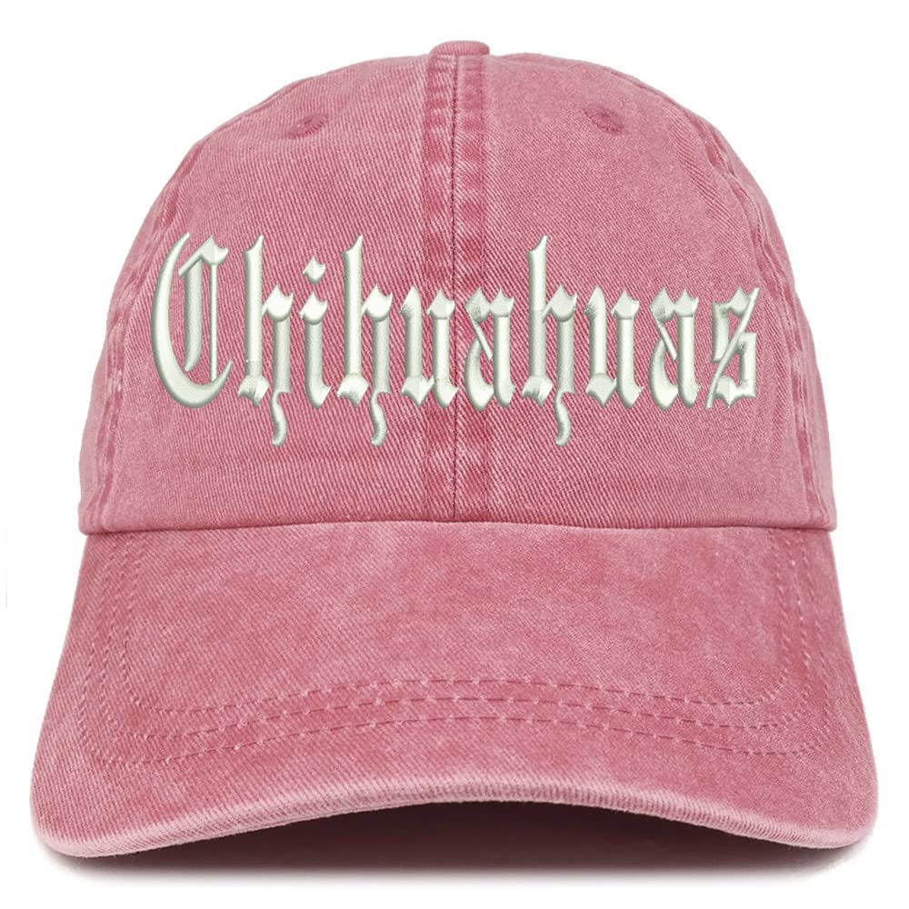 Trendy Apparel Shop Old English Chihuahuas Washed Pigment Dyed Baseball Cap