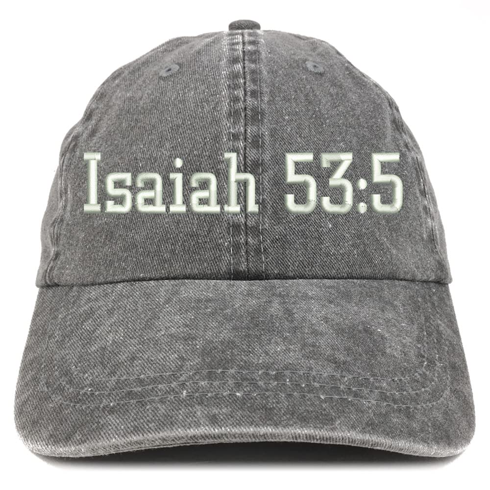 Trendy Apparel Shop Isaiah 53:5 Washed Pigment Dyed Baseball Cap