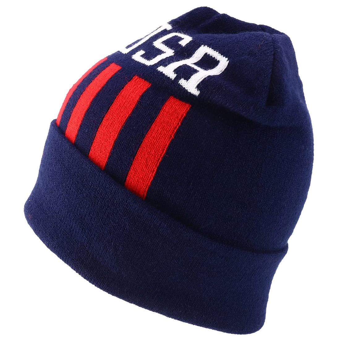 Trendy Apparel Shop Made in USA Patriotic Pattern Long Cuff Winter Beanie