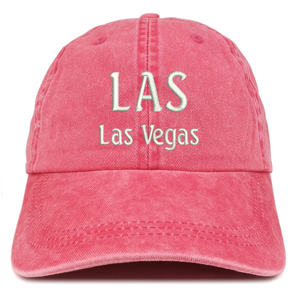 Trendy Apparel Shop LAS Las Vegas Embroidered Pigment Dyed Washed Baseball Cap