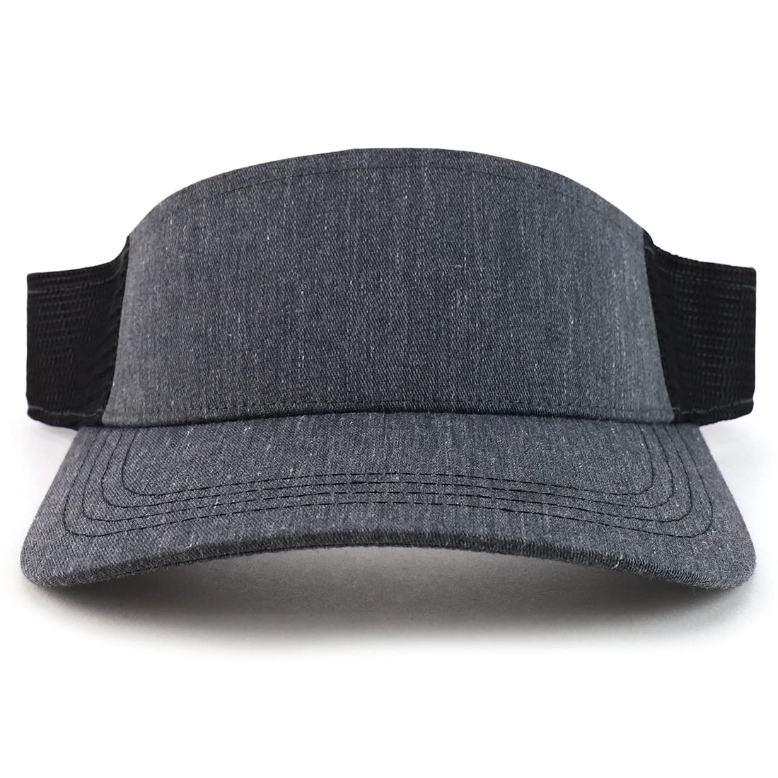 Trendy Apparel Shop Plain 2 Tone Mesh Back Visor with Adjustable Snap Closure