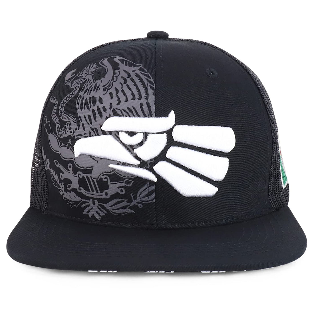 Trendy Apparel Shop XXL Hecho En Mexico Eagle 3D Embroidered Flatbill Snapback Mesh Cap