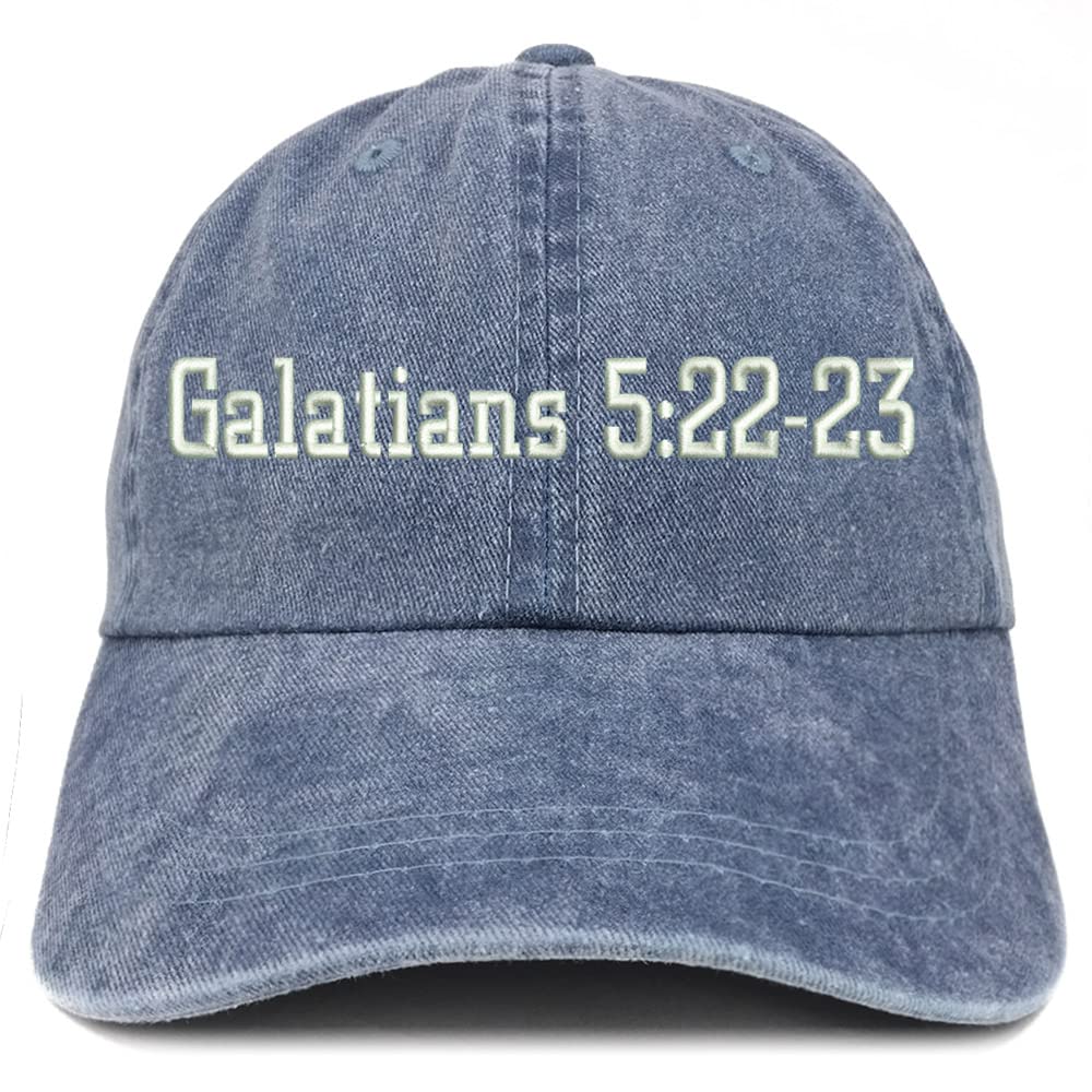 Trendy Apparel Shop Galatians 5:22-23 Washed Pigment Dyed Baseball Cap