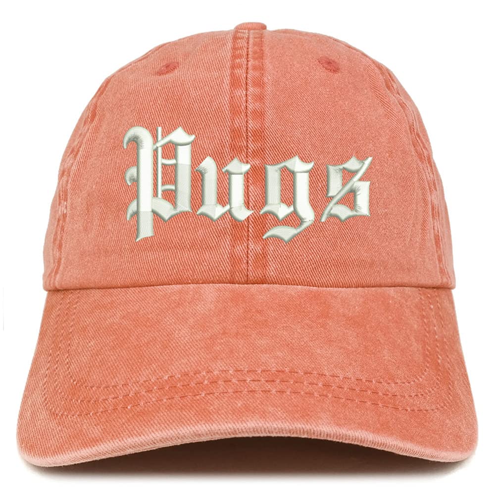 Trendy Apparel Shop Old English Pugs Washed Pigment Dyed Baseball Cap