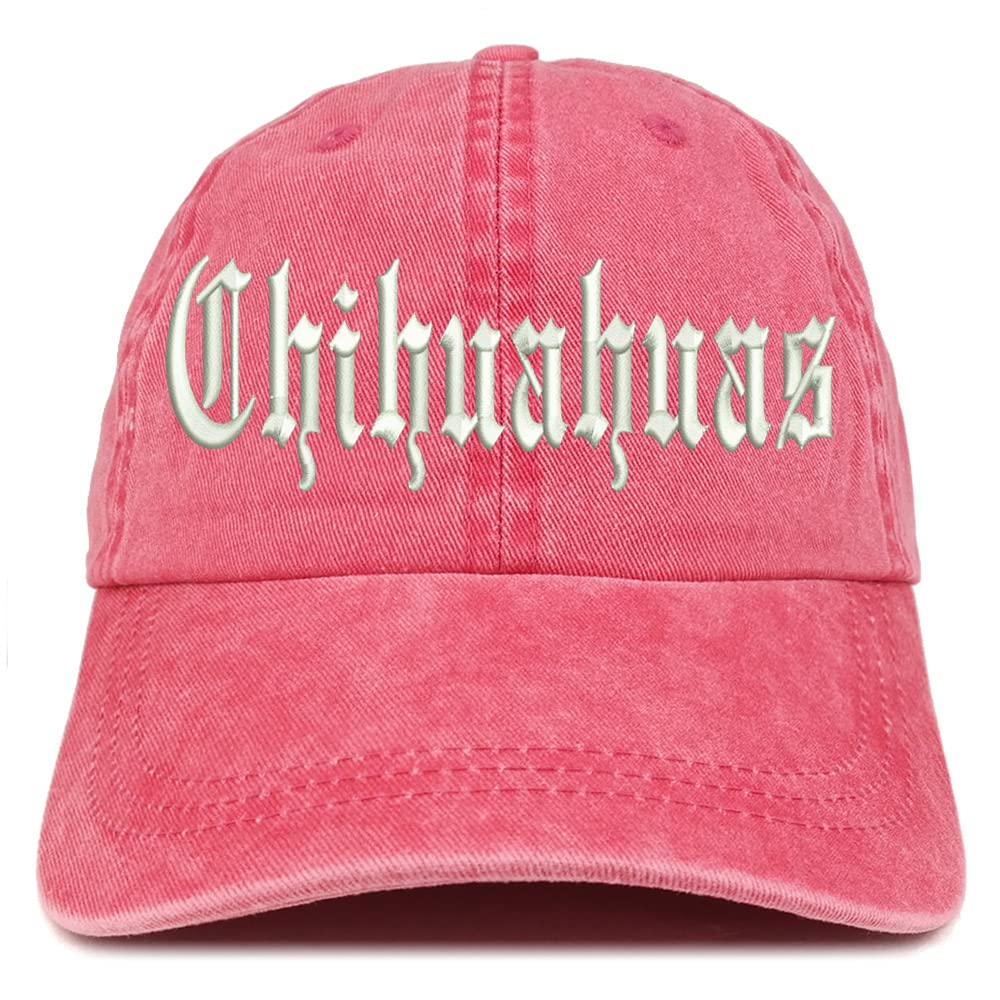 Trendy Apparel Shop Old English Chihuahuas Washed Pigment Dyed Baseball Cap